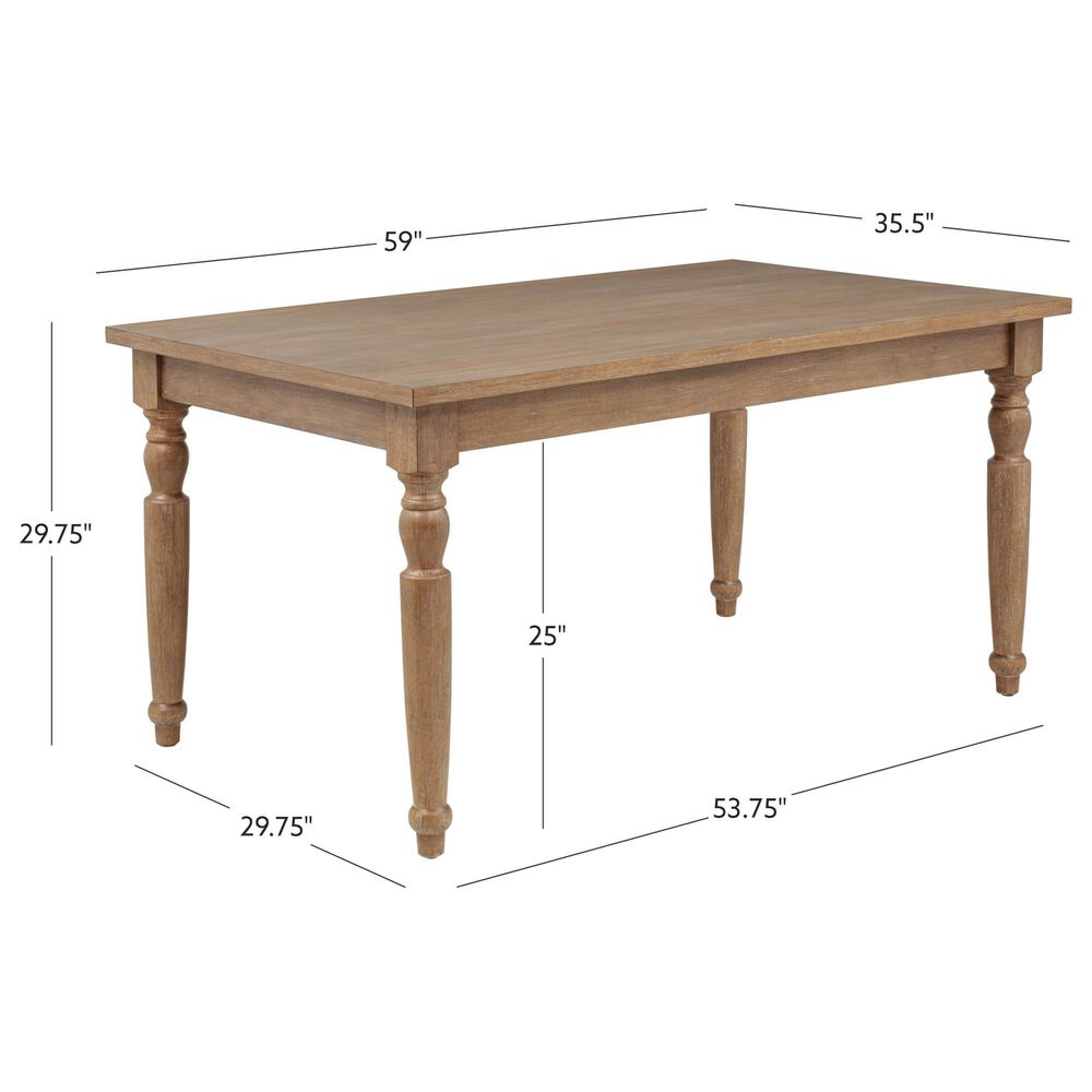 Linon Home Decor Avalon Dining Table in Light Natural Brown - Table Only, , large