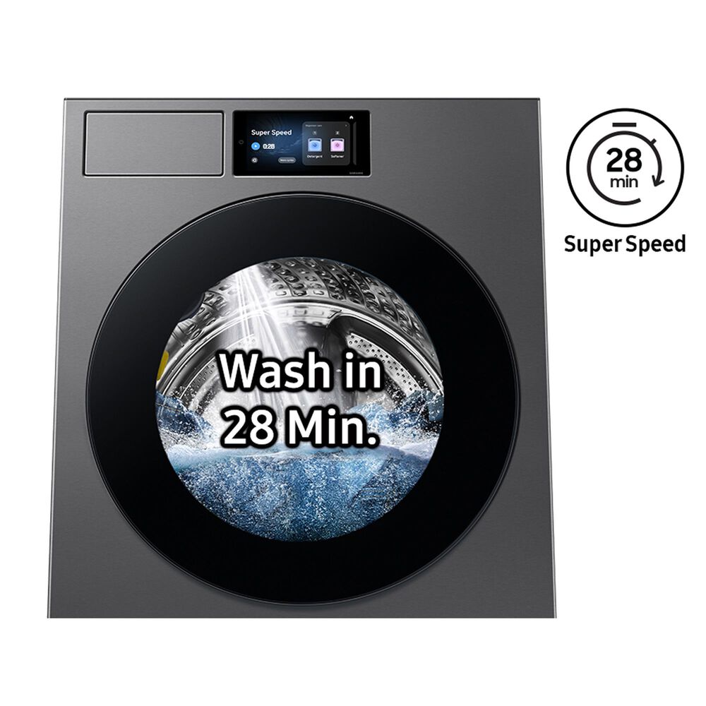 Samsung Bespoke 5.3 Cu. Ft. Front Load Washer in Dark Steel, , large