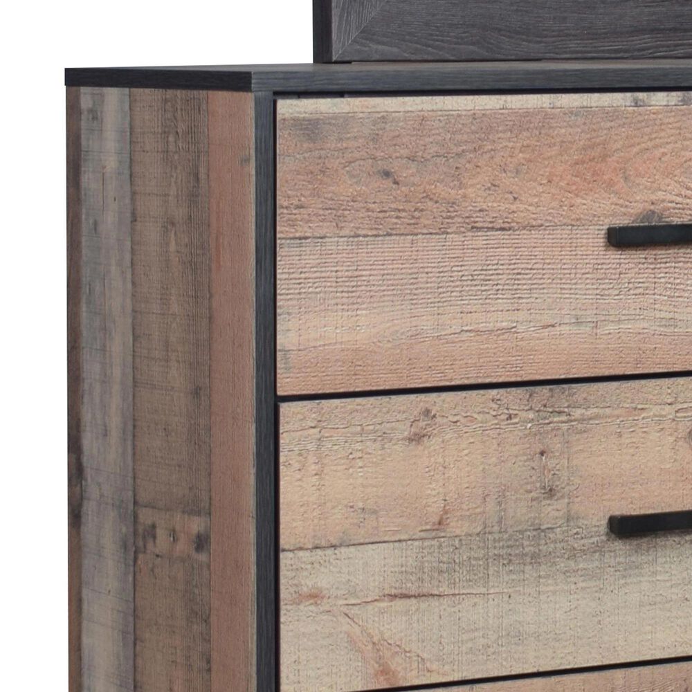 New Heritage Design Elk River 4-Piece Queen Bedroom Set in Rustic Brown and Black, , large