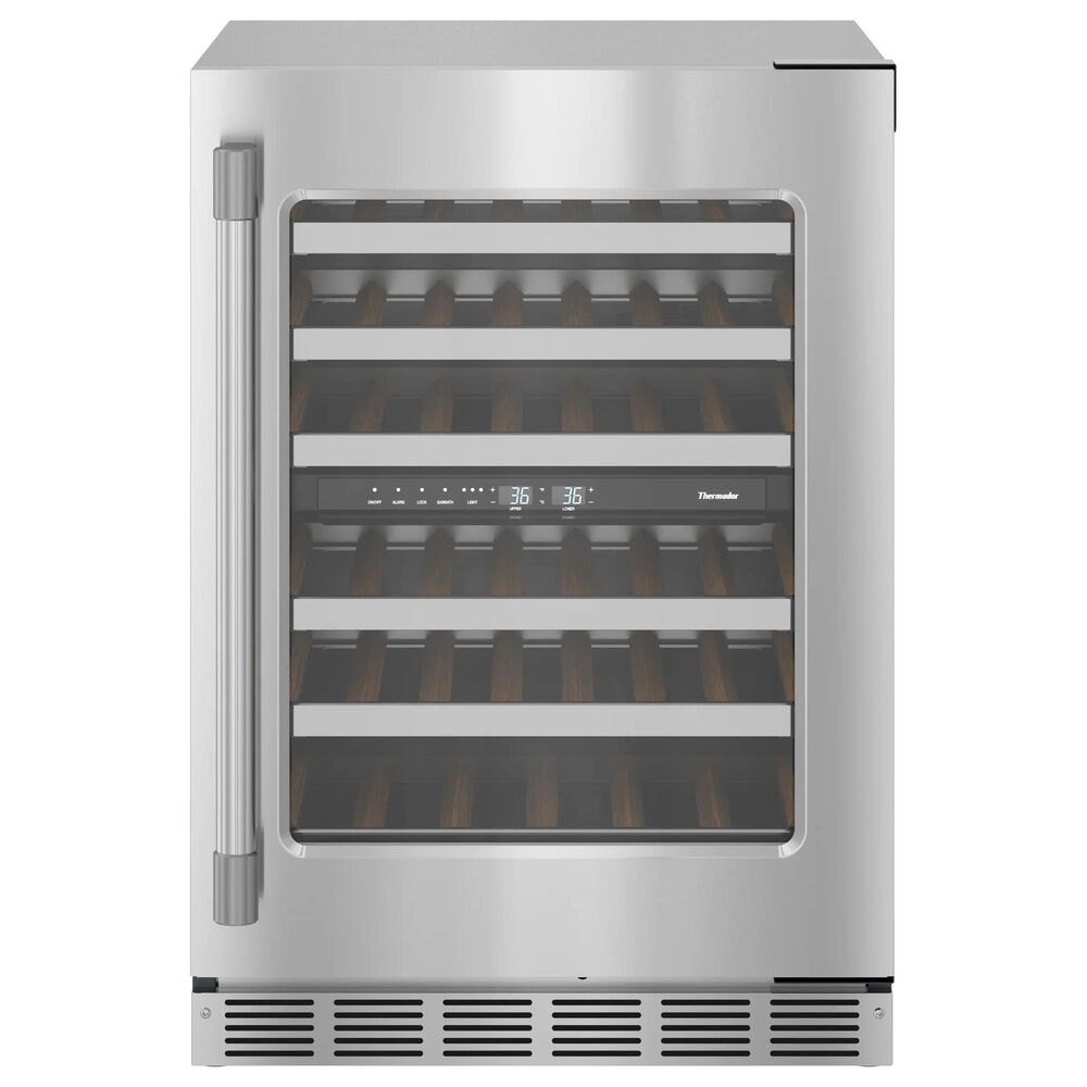 Thermador 24" Glass Door Wine Cooler with Professional Handle Right Hinge in Stainless Steel, , large