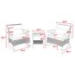 Hearth and Haven 3-Piece Patio Chat Set with Gray Cushion in Black, , large