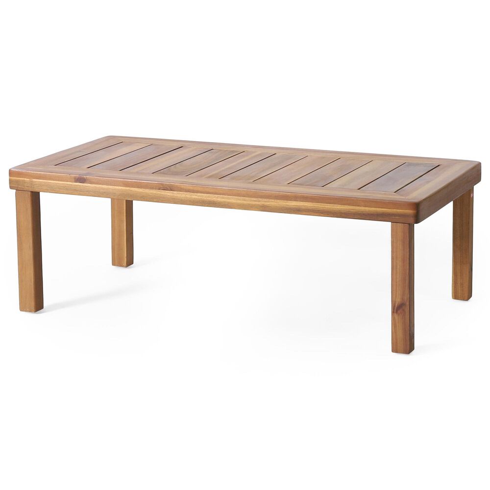 Hearth and Haven 2-Piece Patio Conversation Set with Cream Cushion in Teak, , large