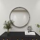 Maple and Jade 30" Round Wall Mirror in Glossy Silver, , large