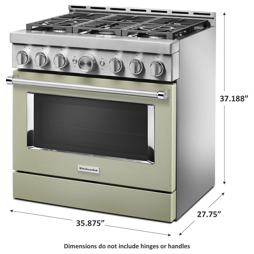 KitchenAid 36&quot; Slide-In Gas True Convection Range with Self-Cleaning in Avocado Cream, , large