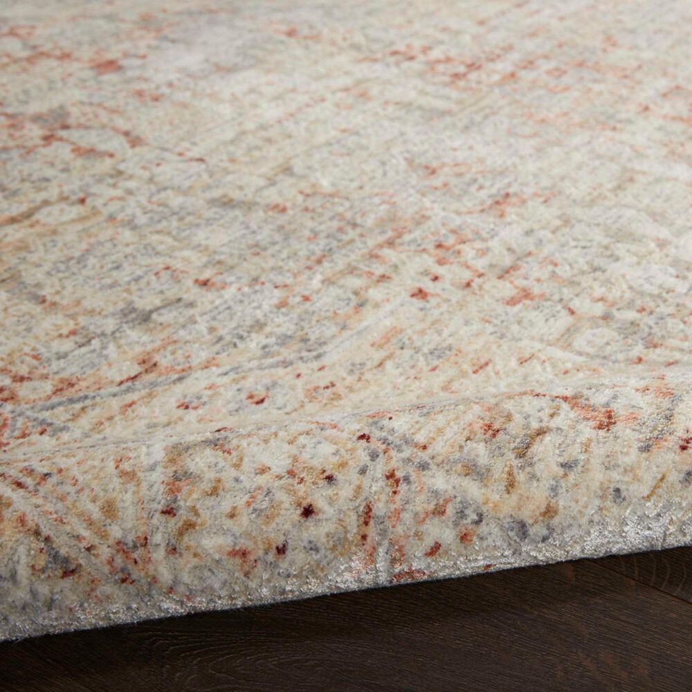 Nourison Lustrous Weave LUW02 2&#39;2&quot; x 7&#39;6&quot; Gray and Brick Runner, , large