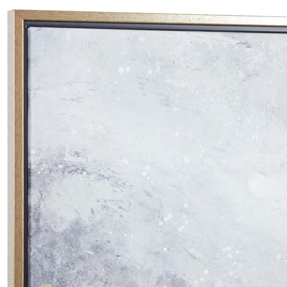 Maple and Jade 40&quot; x 30&quot; Geode Abstract Framed Wall Art in Black, Gold, White and Gray, , large