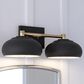 Vaxcel Belmont 2-Light Bathroom Vanity in Matte Black and Satin Brass, , large