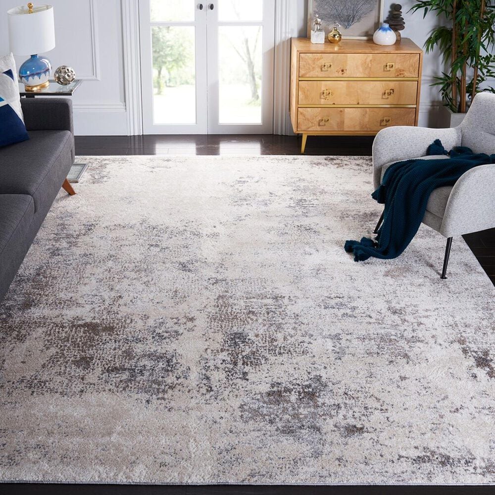 Safavieh Aston ASN710 9&#39; x 12&#39; Ivory and Grey Area Rug, , large
