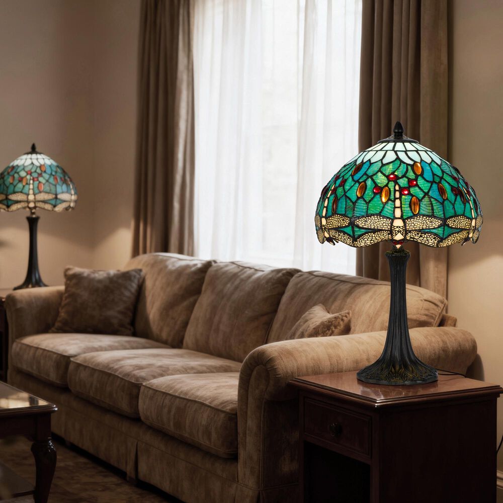 Cal Lighting Emerald Tiffany Table Lamp in Bronze, , large