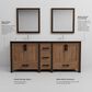 Lexora Home Ziva 80" Double Bathroom Vanity in Rustic Barnwood with 2 cm White Quartz Top and Rectangular Sinks, , large