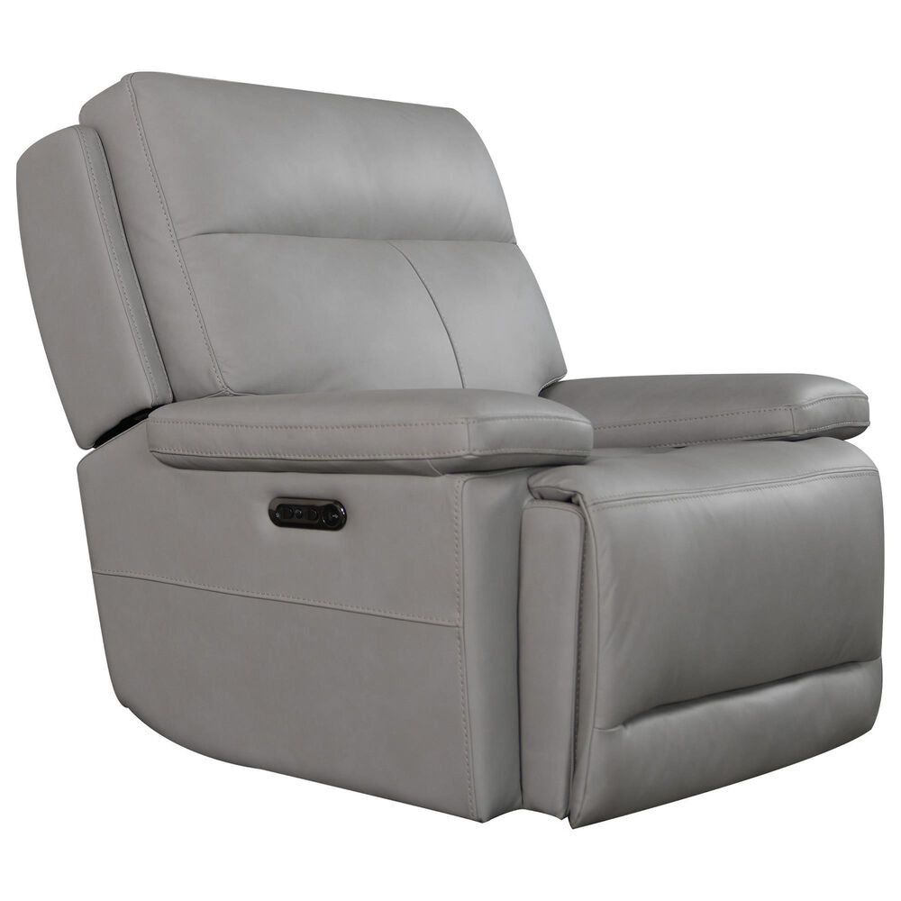 Bassett P2 ZG Leather Recliner in Gray, , large