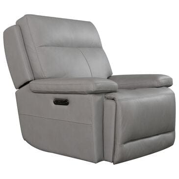 Bassett P2 ZG Leather Recliner in Gray, , large