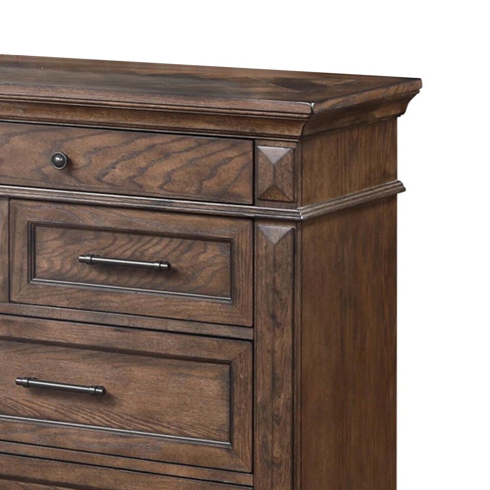 New Heritage Design Mar Vista 4 Piece Queen Bedroom Set in Brushed Walnut, , large
