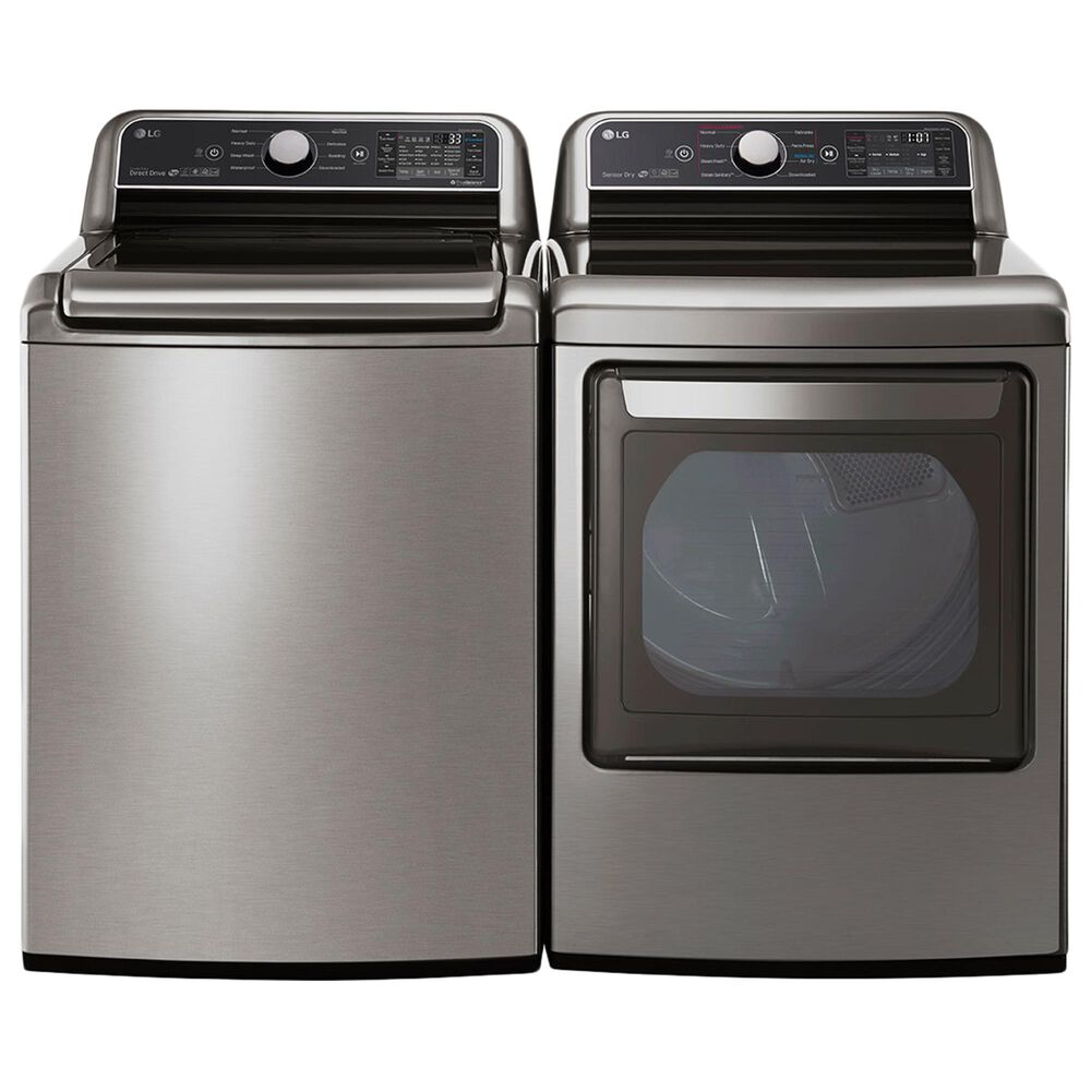LG 5.0 Cu. Ft. Top Load Washer and 7.3 Cu. Ft. Electric Dryer in Graphite Steel, , large