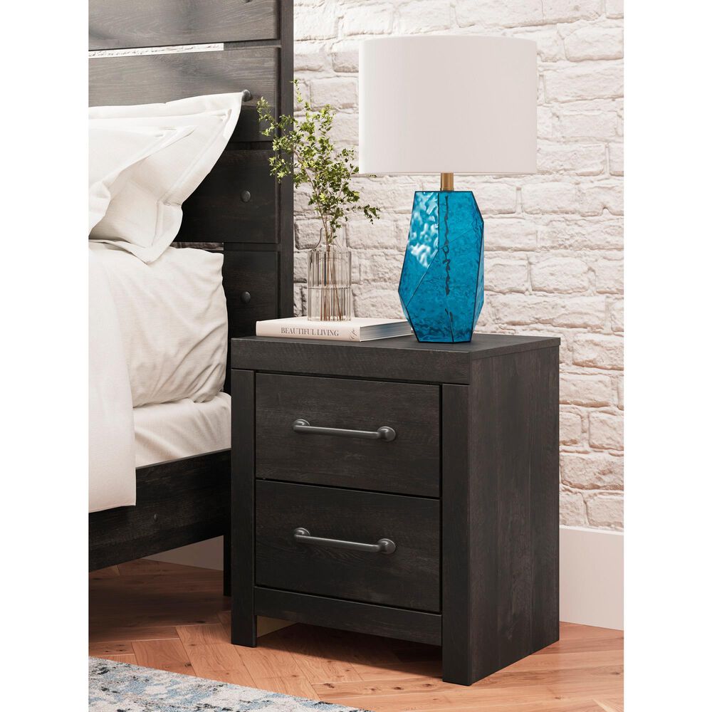 Ashley Hollivern 2-Drawer Nightstand in Dark Gray, , large