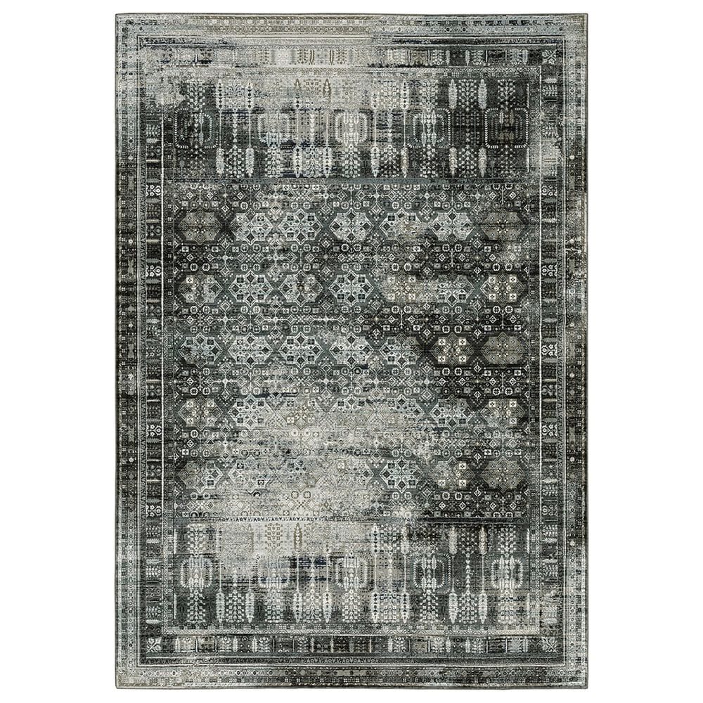 Oriental Weavers Gemini Distressed Floral 2"3" x 7"6" Charcoal Runner, , large