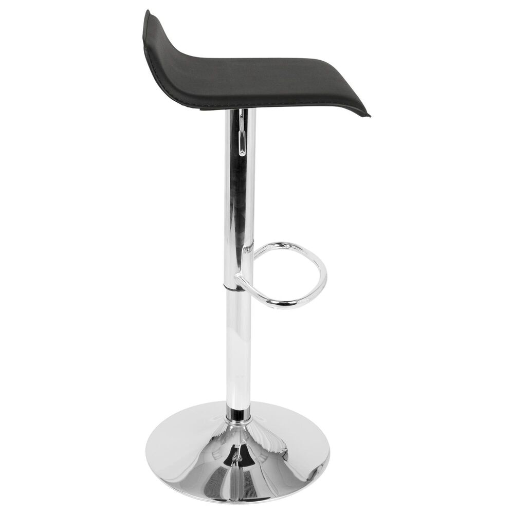 LumiSource Bistro-Ale 3-Piece Bar Set with Black Cushion in Silver and Chrome, , large