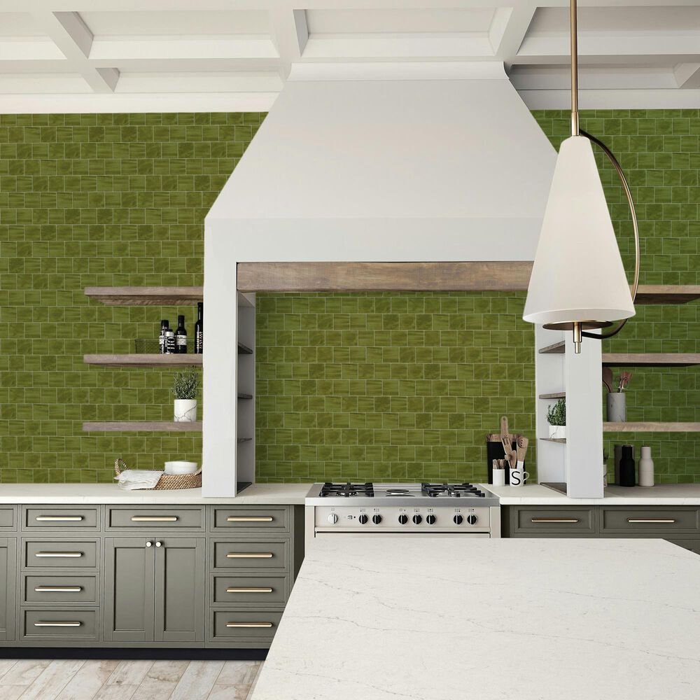 Dal-Tile Artcrafted Fern 4" x 4" Ceramic Tile, , large