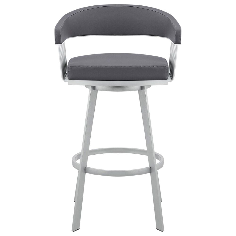 Blue River Chelsea 25&quot; Counter Stool with Slate Gray Cushion in Silver, , large