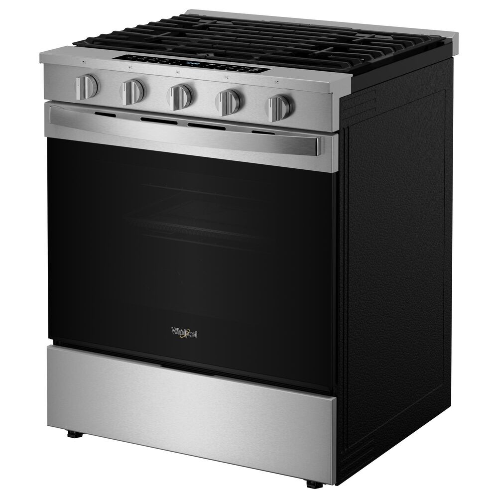 Whirlpool 2-Piece Kitchen Package with 5 Cu. Ft. Slide-in Gas Range and Over-the-Range Microwave in Fingerprint Resistant Stainless Steel, , large