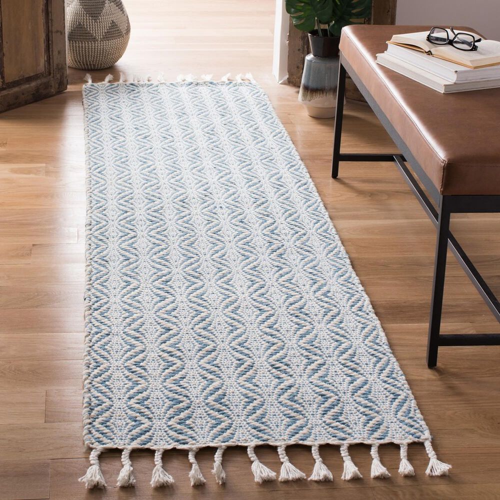 Safavieh Natura NAT153M 2&#39;3&quot; x 8&#39; Blue Runner, , large