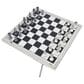 Maple and Jade Decor Chess Game Set in Polished Silver, Black and White, , large