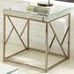 Steve Silver Evelyn End Table in Black with Copper Chrome Finish, , large