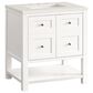 James Martin Vanities Breckenridge 30" Single Bathroom Vanity in Bright White with 3 cm Lime Delight Quartz Top and Rectangular Sink, , large