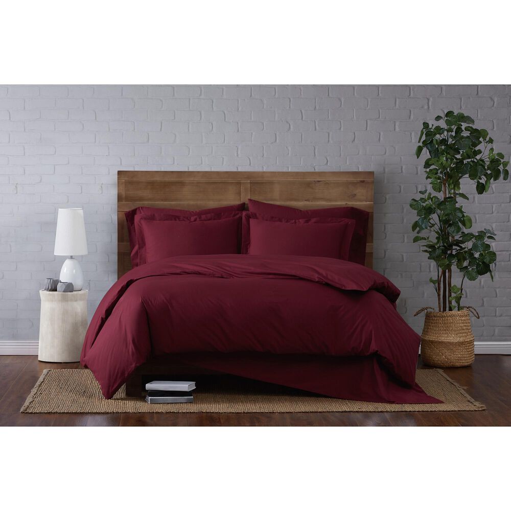 Pem America Brooklyn Loom Classic 2-Piece Twin Duvet Set in Burgundy, , large