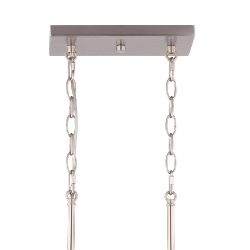 Vaxcel Pratt 5-Light Linear Chandelier in Satin Nickel and Light Oak, , large