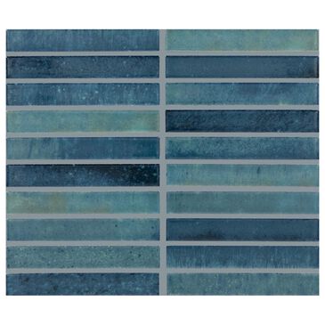 Dal-Tile Miramo Aqua 1" x 6" Straight Joint on 11.5" x 9.75" Ceramic Mosaic Sheet, , large