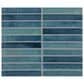 Dal-Tile Miramo Aqua 1" x 6" Straight Joint on 11.5" x 9.75" Ceramic Mosaic Sheet, , large