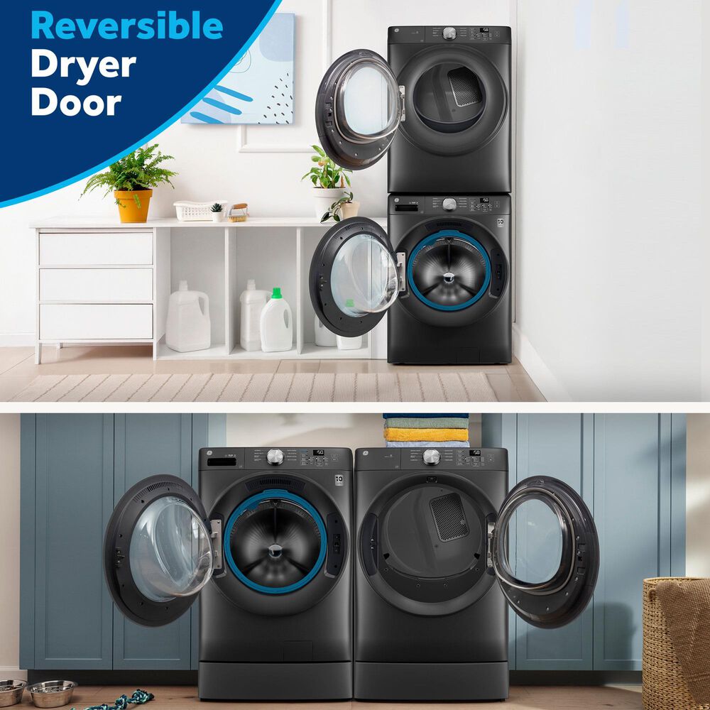 GE 7.8 Cu. Ft. Smart Front Load Gas Dryer in Carbon Graphite, , large