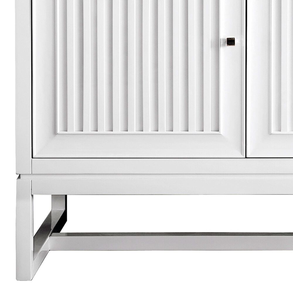 James Martin Vanities Addison 60&quot; Double Bathroom Vanity in Glossy White with 3 cm Eternal Marfil Quartz Top and Rectangular Sinks, , large