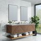 James Martin Vanities Marcello 72" Double Bathroom Vanity in Chestnut with 3 cm Carrara White Marble Top and Rectangular Sinks, , large