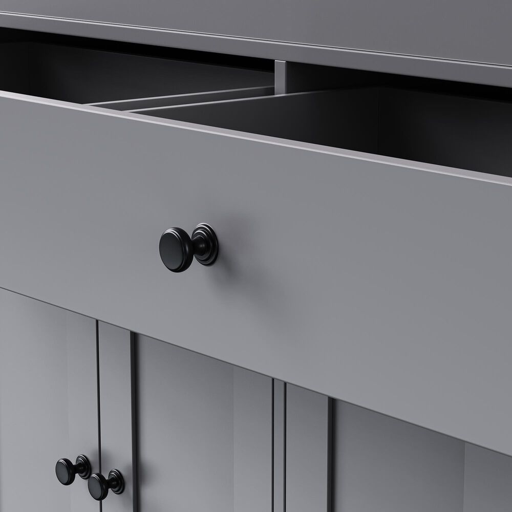 HOMLUX 75" Kitchen Island with Extendable Dining Table in Grey, , large