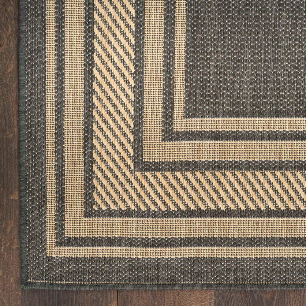 Nourison Horizon HOZ03 Charcoal 9&#39; x 12&#39; Indoor/Outdoor Area Rug, , large