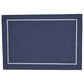 Saro 13" x 19" Laser-Cut Hemstitch Placemat in Navy Blue, , large