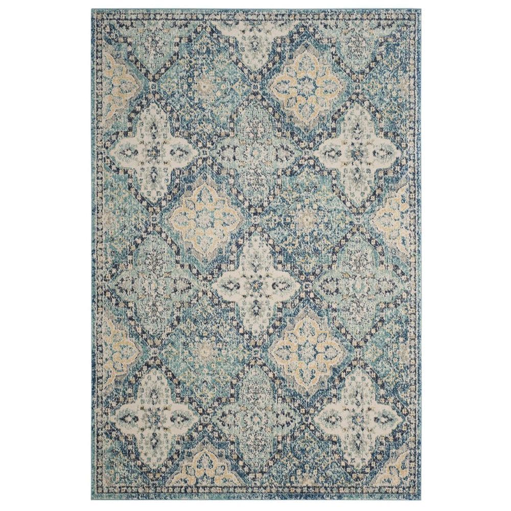 Safavieh Evoke EVK274C-5 5&#39;1&quot; x 7&#39;6&quot; Light Blue/Ivory Area Rug, , large