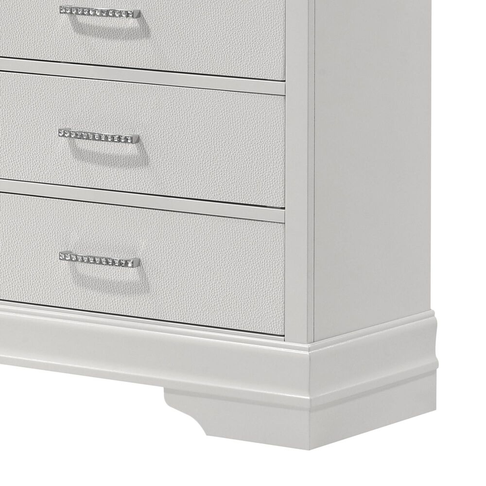 Crown Mark Amalia 4-Piece Queen Bedroom Set in White, , large