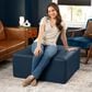 Jaxx Fairlie Faux Leather Ottoman in Oxford Blue, , large