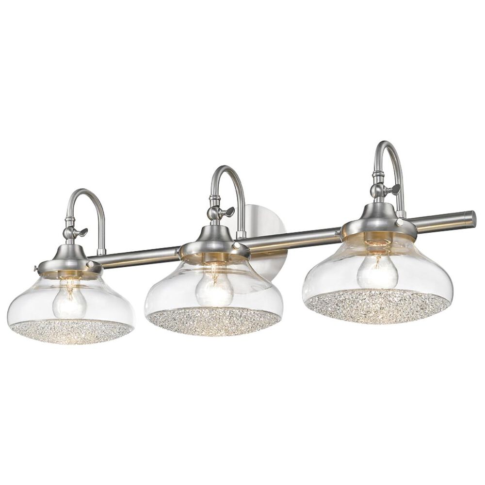 Golden Lighting Asha 3-Light Bath Vanity in Pewter with Crushed Crystal Glass, , large