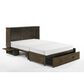 New Day Furniture Ranchero Queen Murphy Cabinet Bed in Wildwood Brown with Mattress, , large