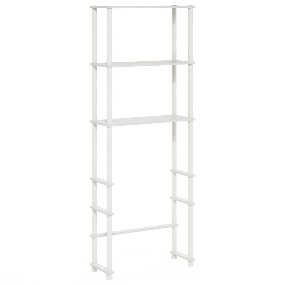 HOMLUX Turn-N-Tube 3-Shelf Over The Toilet Storage Space Saver in White, , large