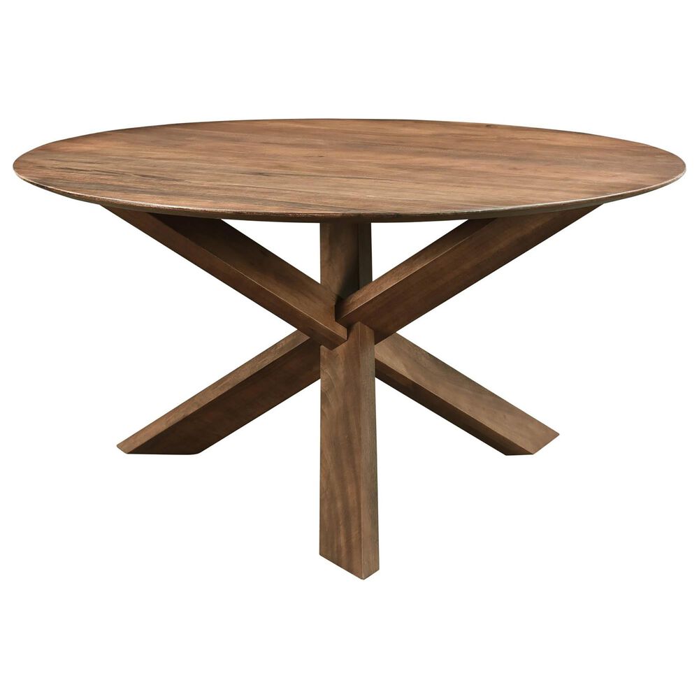 LH Imports Arcadia Round Dining Table in Medium Teak, , large