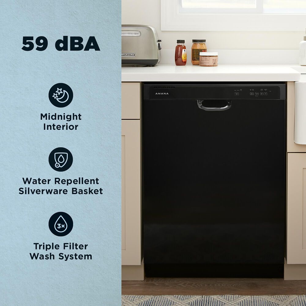 Amana 24&quot; Built-In Dishwasher with Midnight Interior in Black, , large