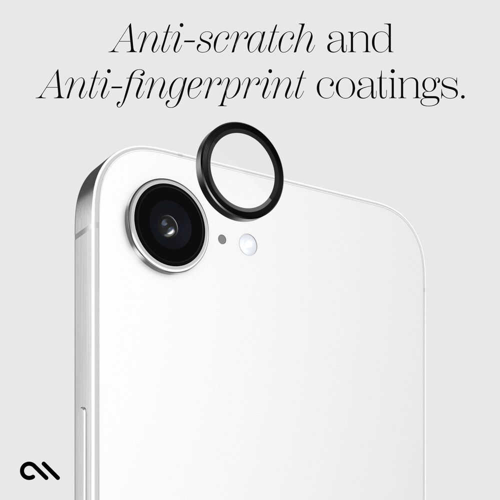 Case-Mate Aluminum Ring Camera Lens Glass Protector for Apple iPhone 16e in Black, , large