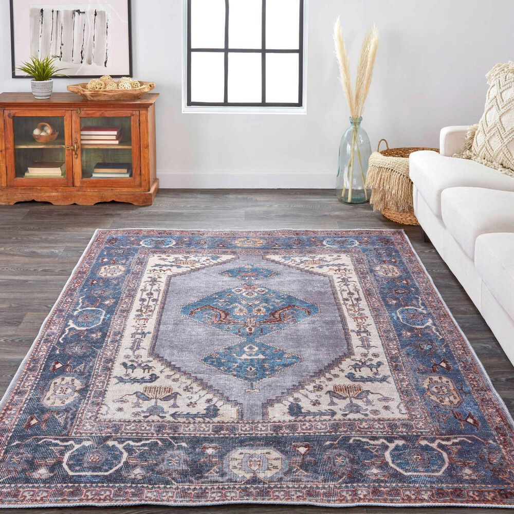 Feizy Percy 9&#39;2&quot; x 12&#39; Blue and Gray Area Rug, , large