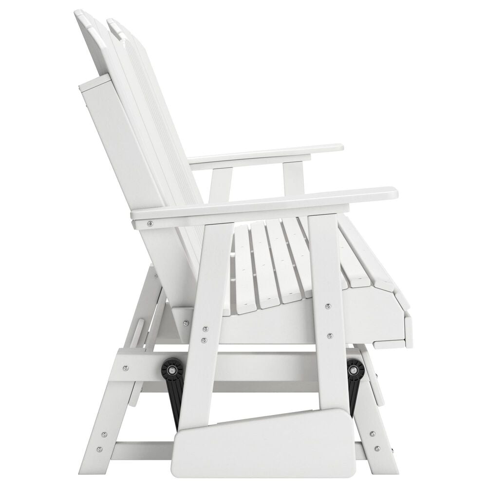 Ashley Hyland Wave Patio Glider Loveseat in White, , large