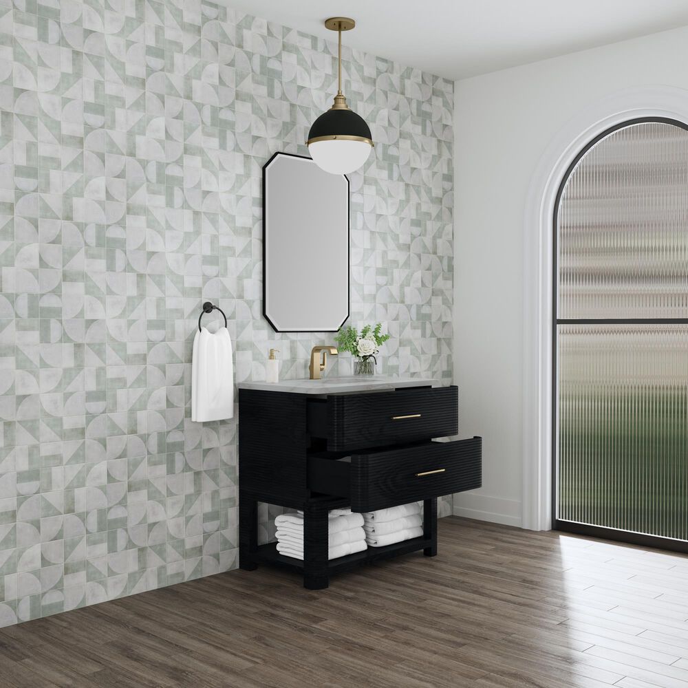 James Martin Vanities Lucian 36&quot; Single Vanity in Carbon Oak with 3 cm Victorian Silver Quartz Top, , large